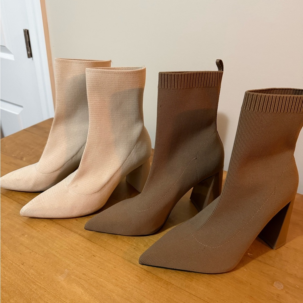 Zara Elegant Beige and Brown Women's Ankle Boots Bundle